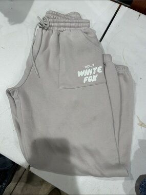 White Fox Boutique Light Taupe Straight Leg Sweatpants